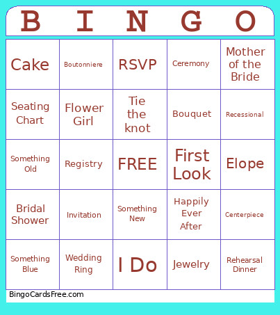 Bridal Bingo Card 2