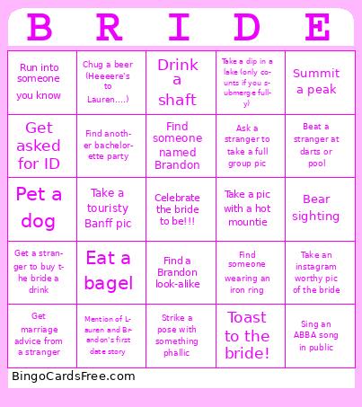 Bridal Bingo