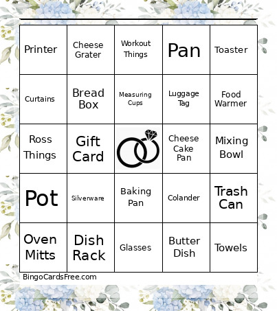 Bridal Bingo Card 2