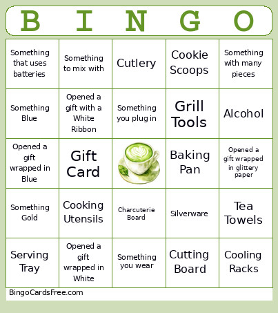 Bridal Shower Bingo Card