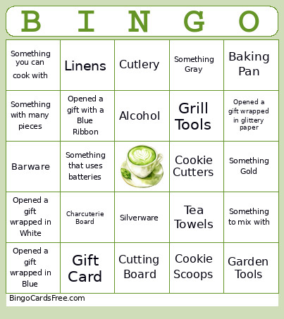 Bridal Shower Bingo Card