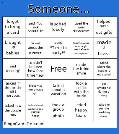 Bridal Shower Bingo