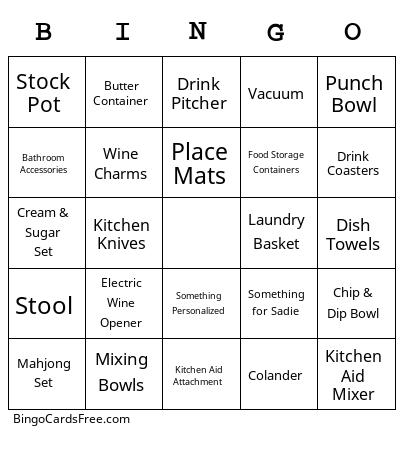 Bridal Shower Edition Bingo