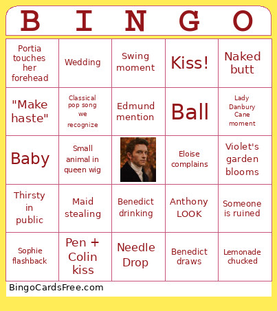 Bridgerton 4 Bingo Card