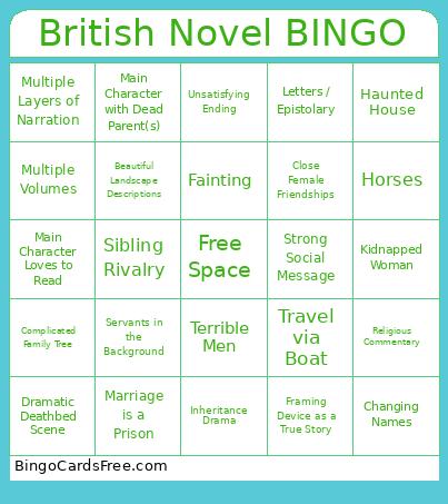 British Novel BINGO