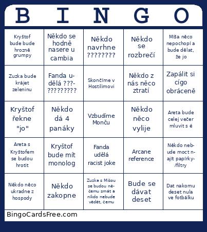 Brno bingo Cards Free Pdf Printable Game, Title: BINGO