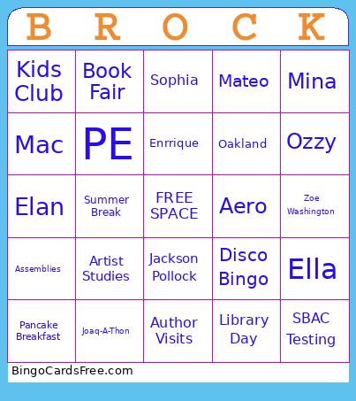 Brock 2025 Bingo