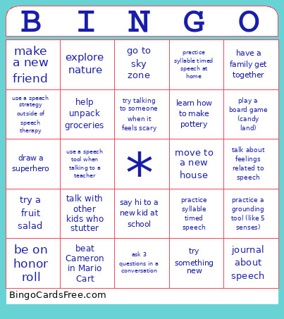 Brooklynn Bingo Card