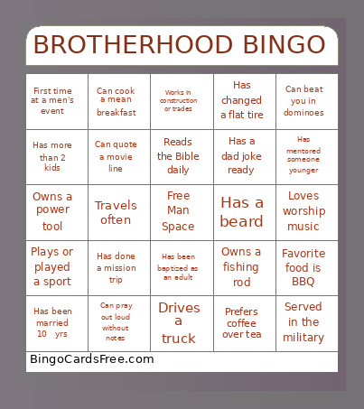 BROTHERHOOD Bingo Card