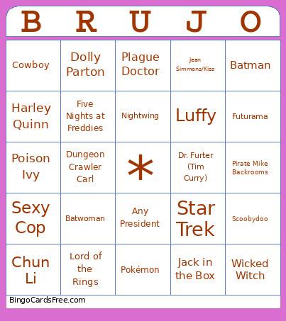 BRUJO Bingo Cards