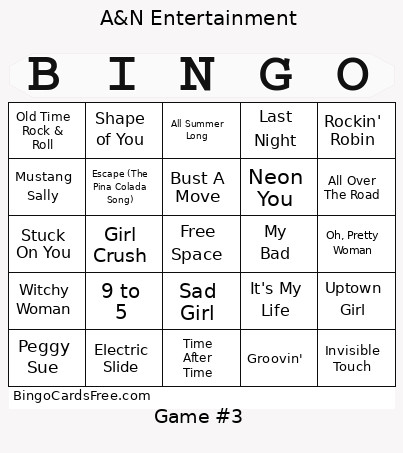 Bryaan Bingo Card