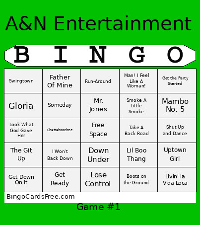 Bryan Bingo Card