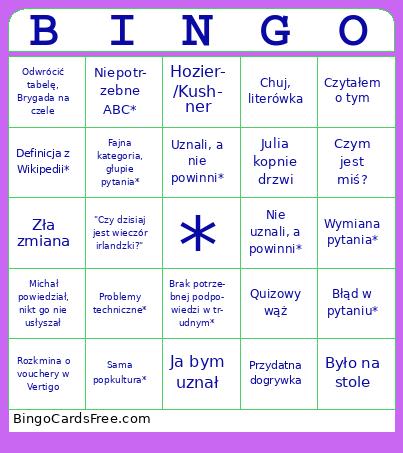 brygada Bingo Cards Free Pdf Printable Game, Title: BINGO
