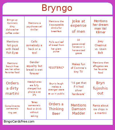 Bryngo Bingo Card