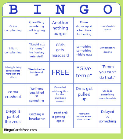 BSC Bullshittery Bingo Card