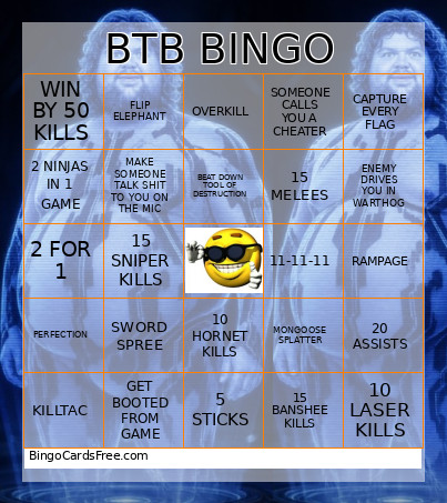 BTB Bingo Card