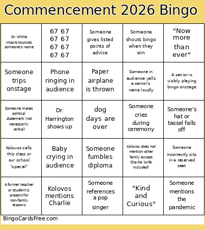 Bua_commencement__2026 Bingo Card