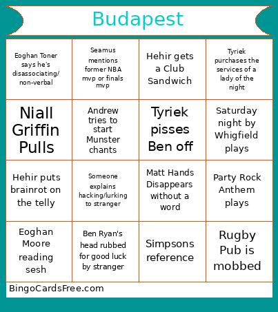 Budapest  Bingo