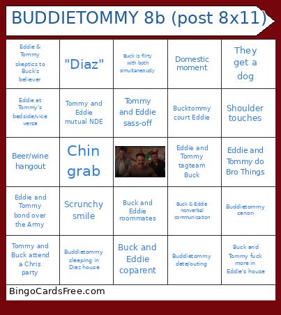 BUDDIETOMMY 8b (post 8x11) Bingo Card