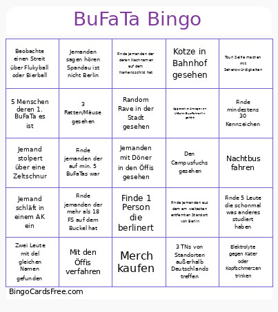 Bufata-berlin- Bingo Card