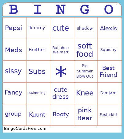 Buffahole Bingo Card