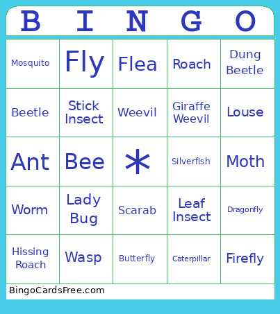 Bug Test Bingo Card