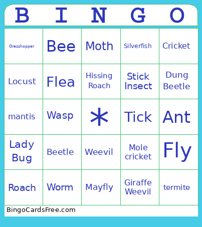 BUGGGz Bingo Card