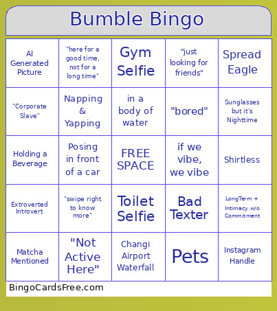 Bumble Bingo Card