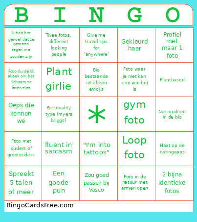 Bumble Bingo Card