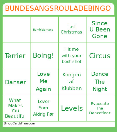 BUS-BUNDESANGSROULADE Bingo Card