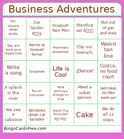 Business Adventures Bingo