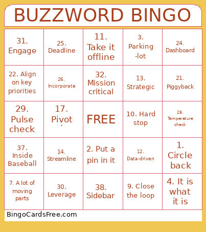 BUZZWORD Bingo Card