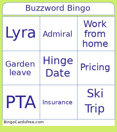 rcpmar Bingo Cards Free Pdf Printable Game, Title: Buzzword Bingo