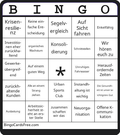 BV März 2025 Bingo