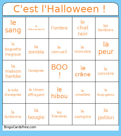 C'est L'Halloween ! Bingo Card