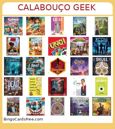 CALABOUÇO GEEK Bingo