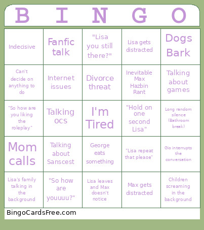 Call Bingo Card