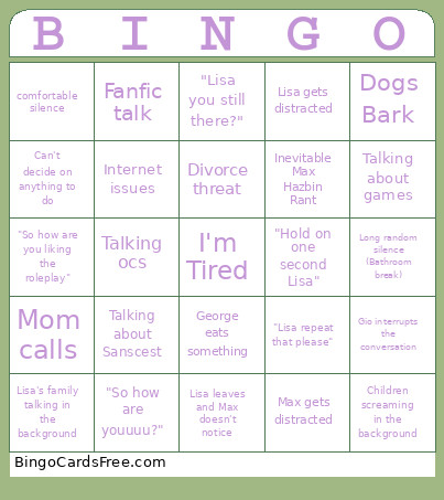 Call Bingo Card