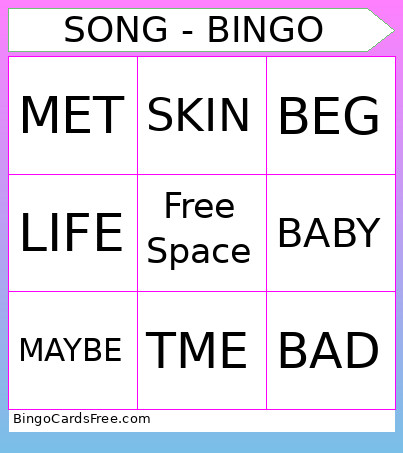 CALL ME MAYBE Bingo Card