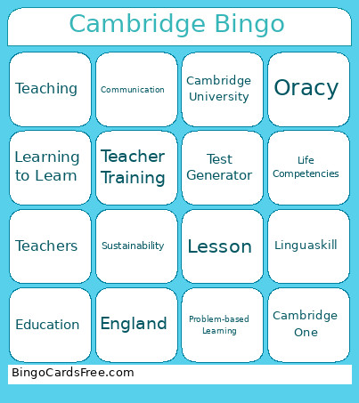 Cambridge Bingo Card