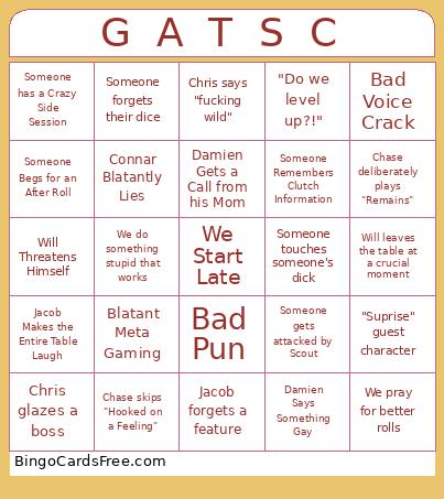 Campaign iii Bingo Card 1 Free Pdf Printable Game, Title: G  A  T  S  C
