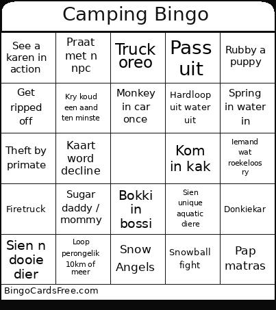 Camping Bingo