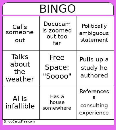 Campion Bingo Card