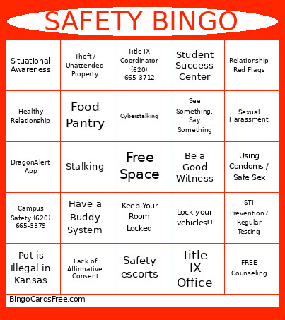 CAMPUS SAFETY WEEK Bingo Card