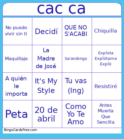 Cancarbonell1001 Bingo Card
