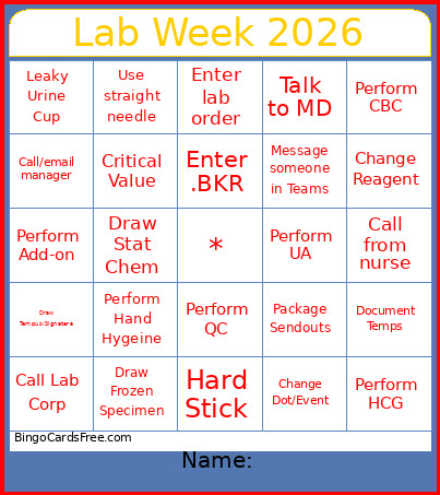 Cancer Care 2026 Bingo Card