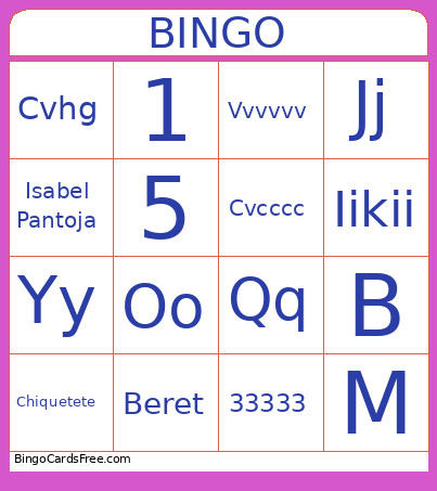 Canciones Bingo Card