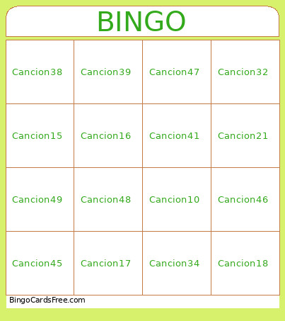 Cancons Bingo Card