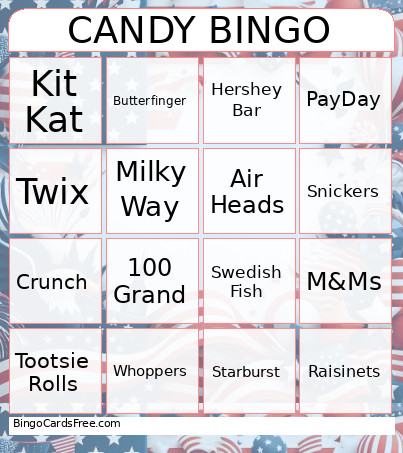 Candy Bingo Card