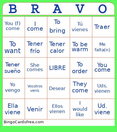 Capítulo 5B Bingo Card